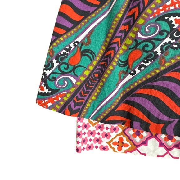 Anthropologie Odille Tiered Cotton Mini Skirt Paisley Size 2 - Picture 3 of 7